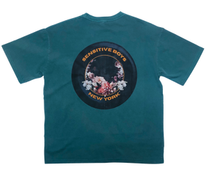 "Flower Tire" Oversized Tee - Green